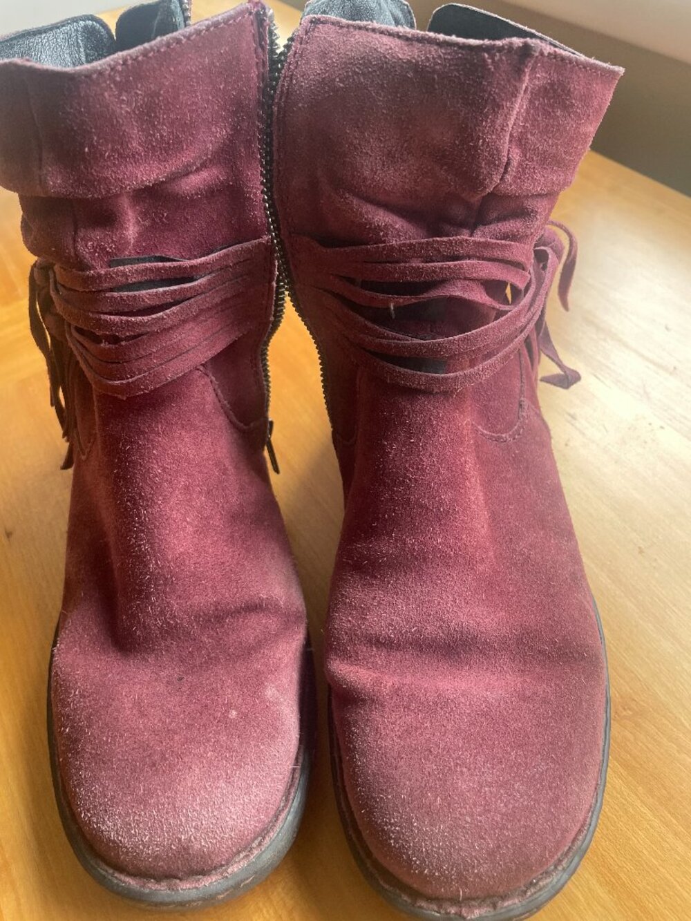 Born burgundy suede booties